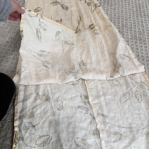 Rafaella Dress Womens 10 White Tan Floral Linen Casual Zip Back Maxi Sundress - Picture 16 of 16